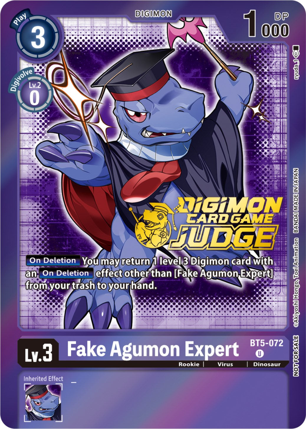 Fake Agumon Expert [BT5-072] (Judge Pack 4) [Battle of Omni Promos] | Shuffle n Cut Hobbies & Games