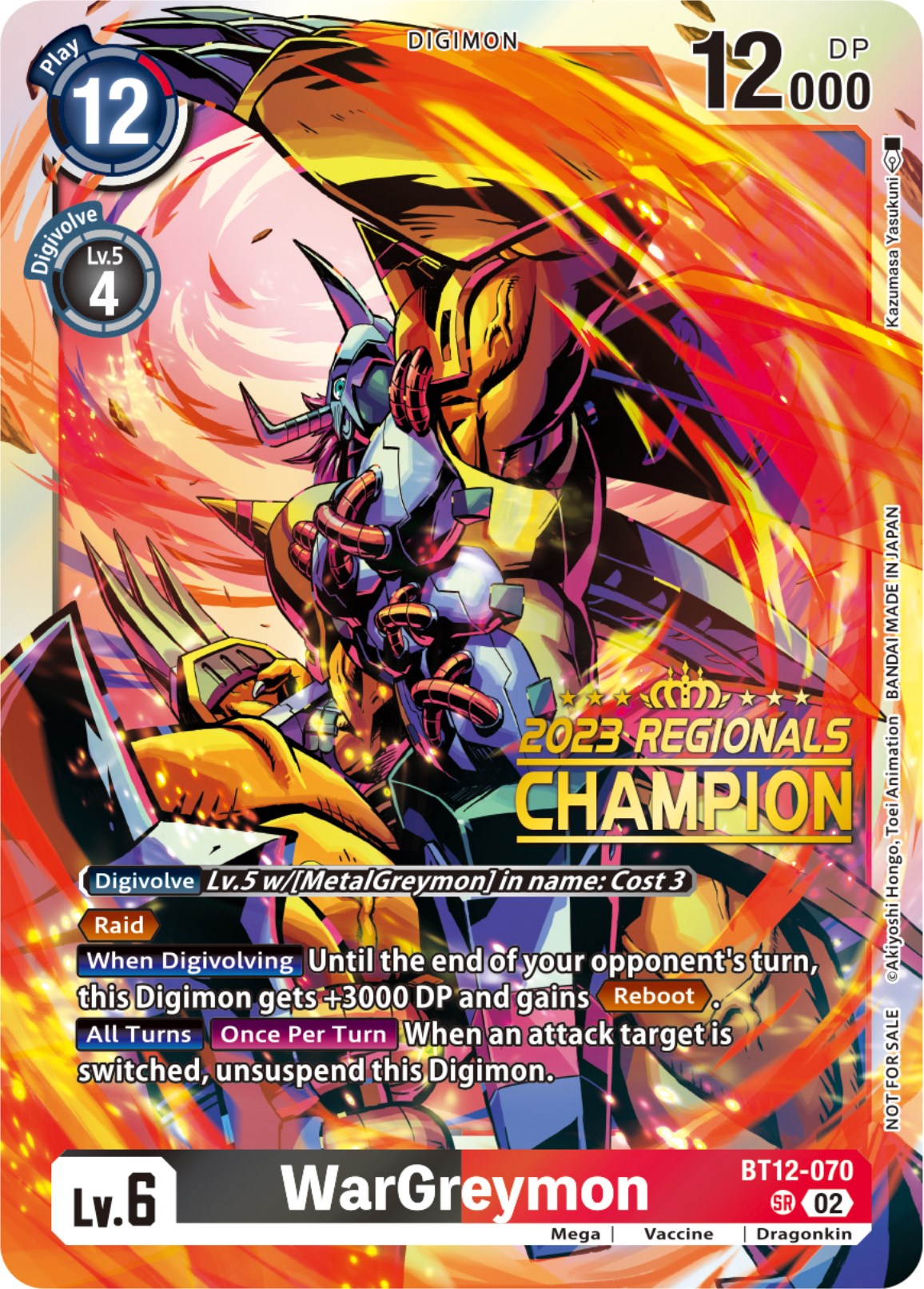 WarGreymon [BT12-070] (2023 Regionals Champion) [Across Time] | Shuffle n Cut Hobbies & Games