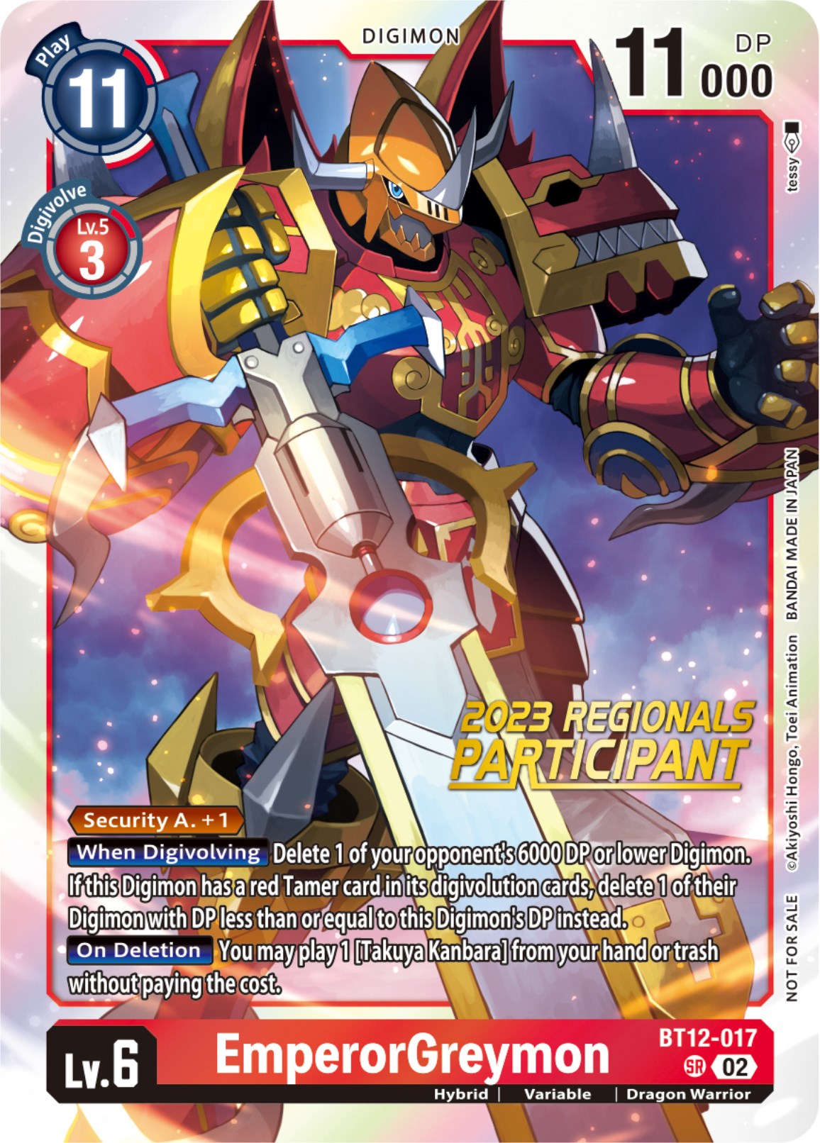 EmperorGreymon [BT12-017] (2023 Regionals Participant) [Across Time] | Shuffle n Cut Hobbies & Games