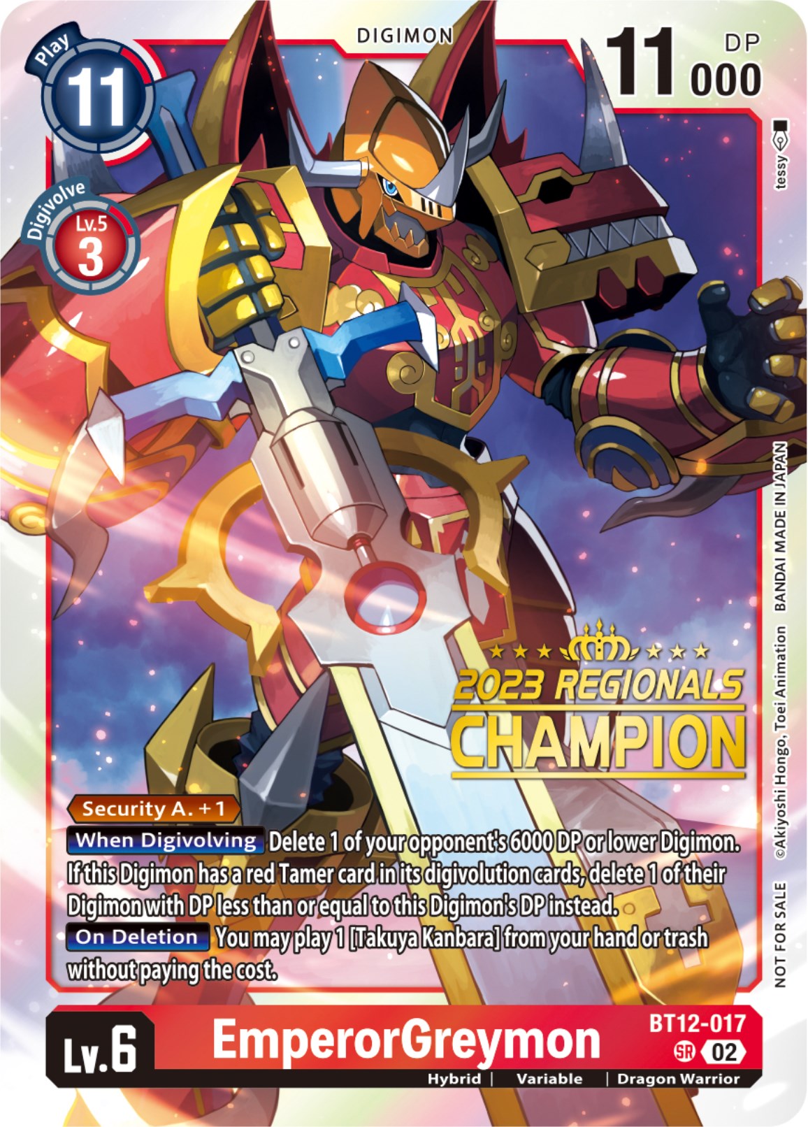 EmperorGreymon [BT12-017] (2023 Regionals Champion) [Across Time] | Shuffle n Cut Hobbies & Games