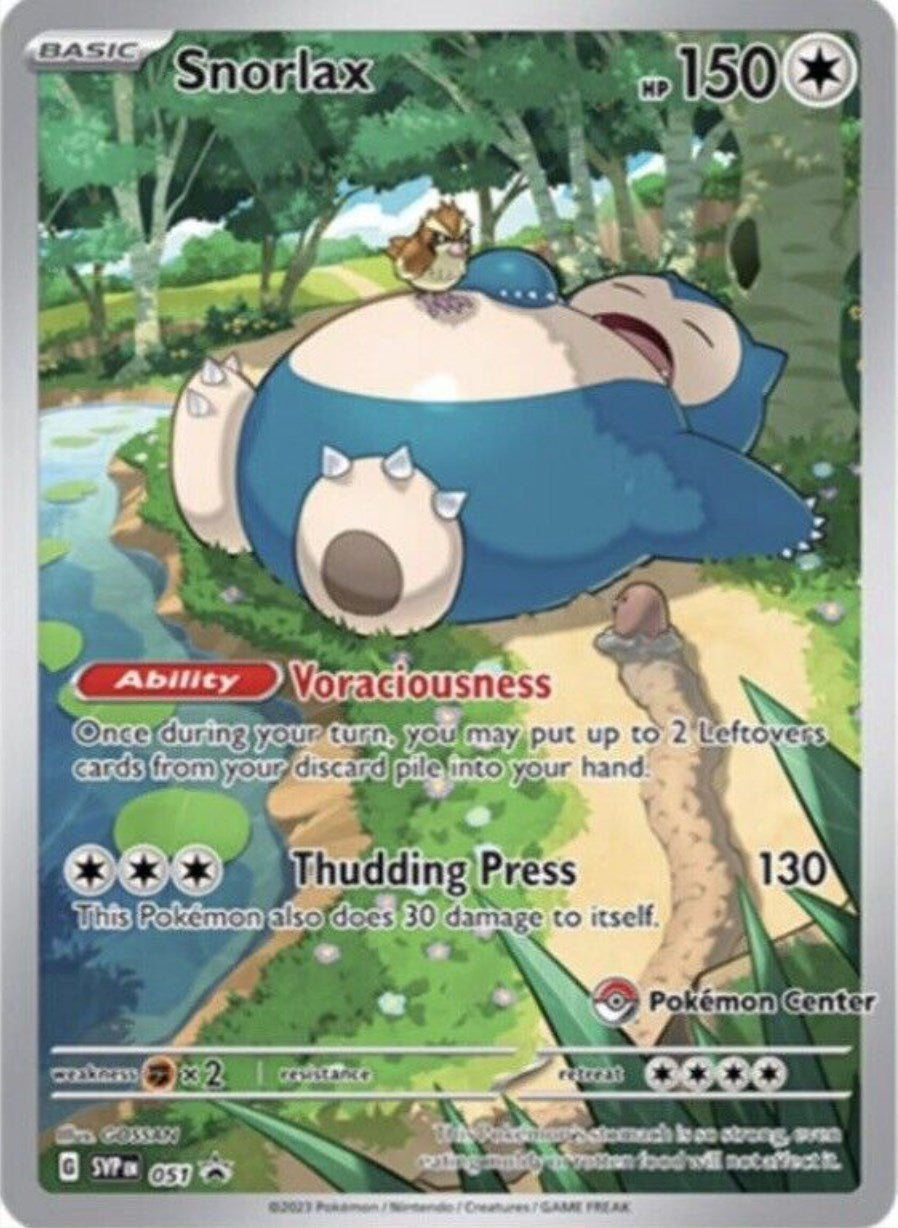 Snorlax (051) (Pokemon Center Exclusive) [Scarlet & Violet: Black Star Promos] | Shuffle n Cut Hobbies & Games