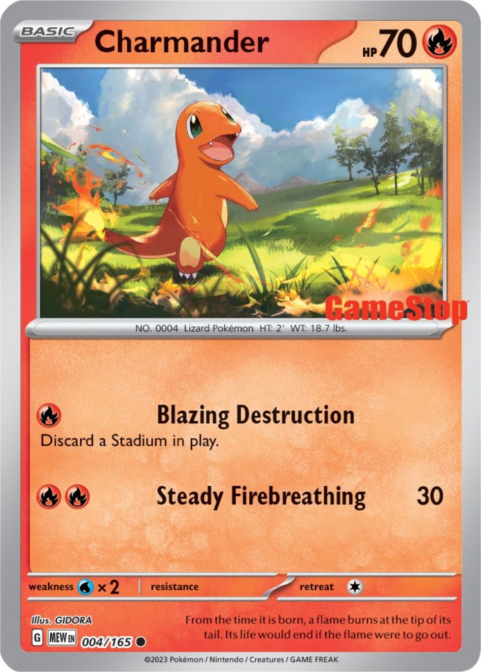 Charmander (004/165) (GameStop Exclusive) [Scarlet & Violet 151] | Shuffle n Cut Hobbies & Games