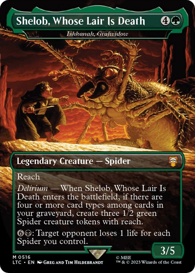 Shelob, Whose Lair Is Death - Ishkanah, Grafwidow (Borderless) [The Lord of the Rings: Tales of Middle-Earth Commander] | Shuffle n Cut Hobbies & Games