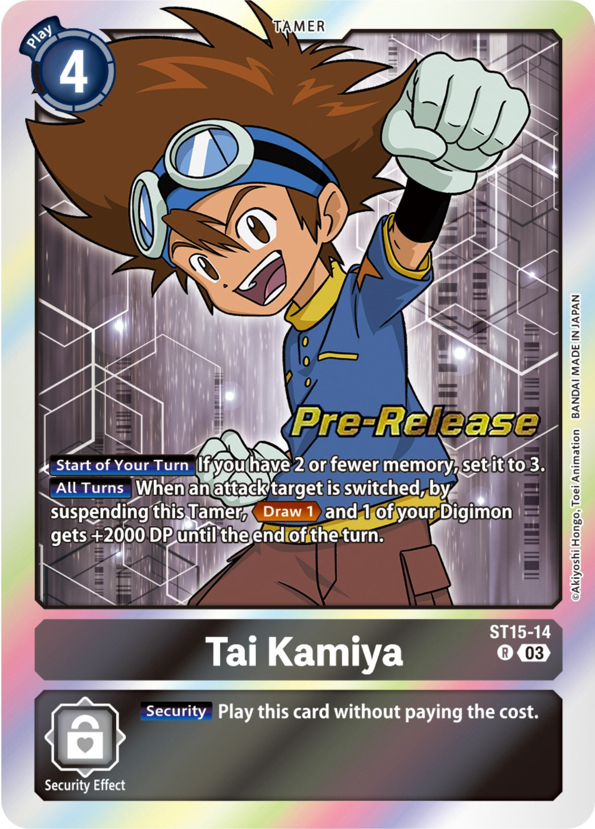 Tai Kamiya [ST15-14] [Starter Deck: Dragon of Courage Pre-Release Cards] | Shuffle n Cut Hobbies & Games