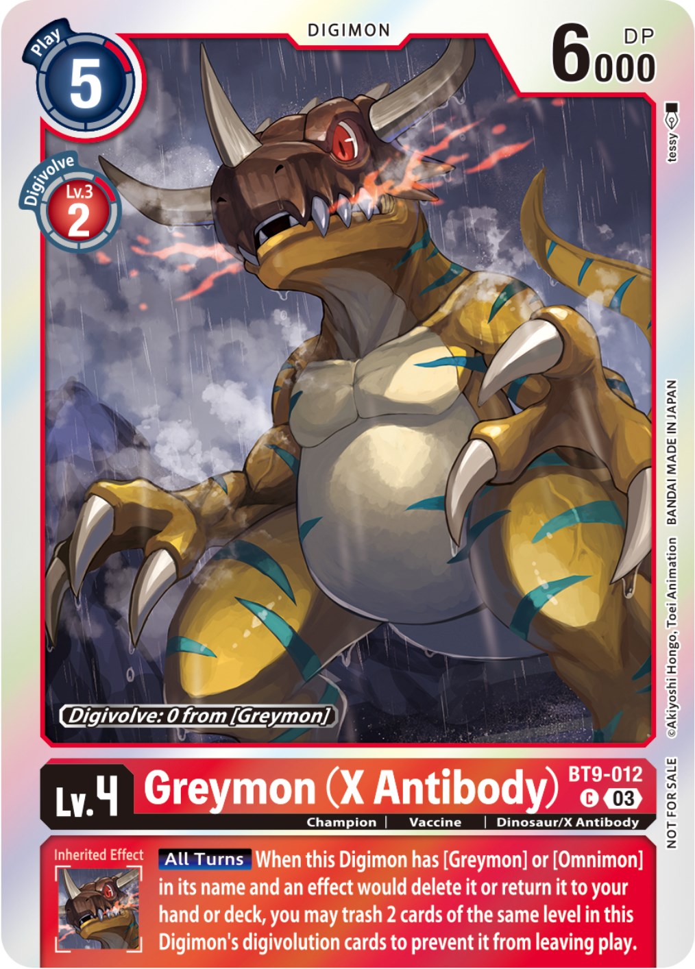 Greymon (X Antibody) [BT9-012] (Blast Ace Pre-Release Winner) [X Record] | Shuffle n Cut Hobbies & Games