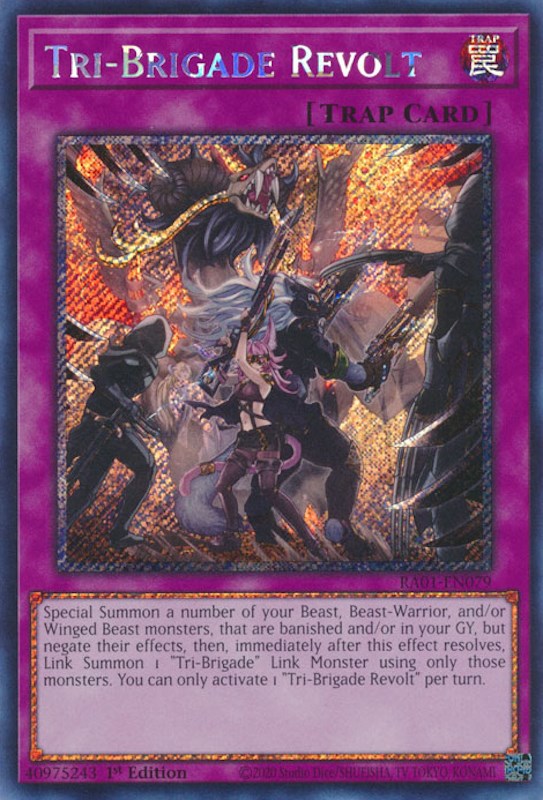 Tri-Brigade Revolt [RA01-EN079] Platinum Secret Rare | Shuffle n Cut Hobbies & Games