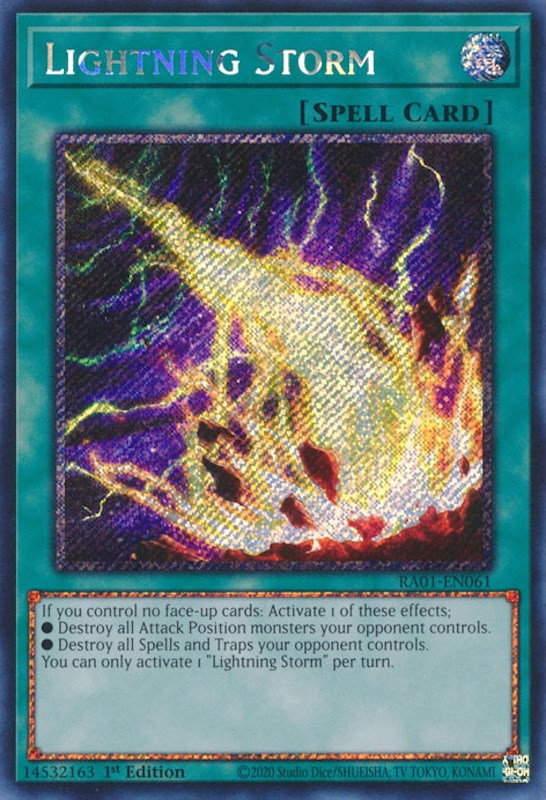 Lightning Storm [RA01-EN061] Platinum Secret Rare | Shuffle n Cut Hobbies & Games