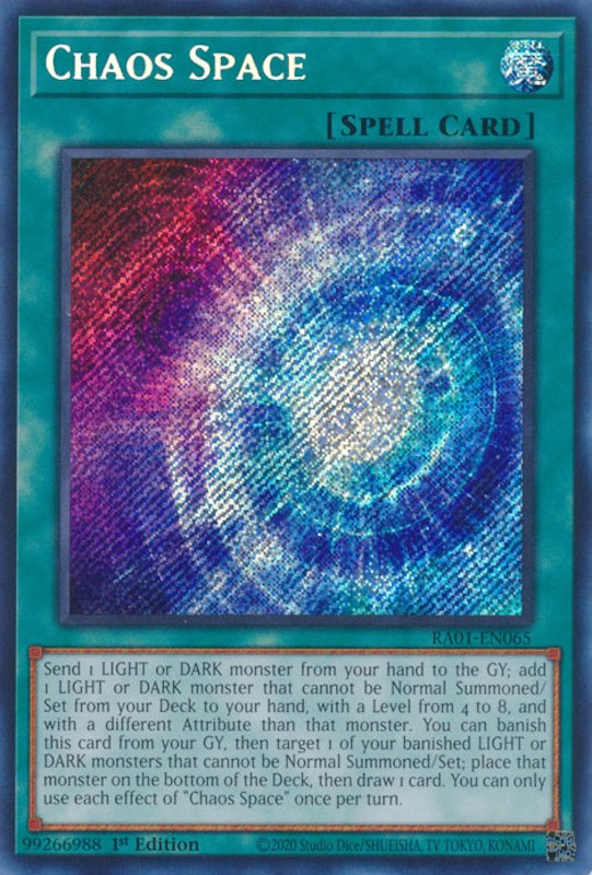 Chaos Space [RA01-EN065] Secret Rare | Shuffle n Cut Hobbies & Games