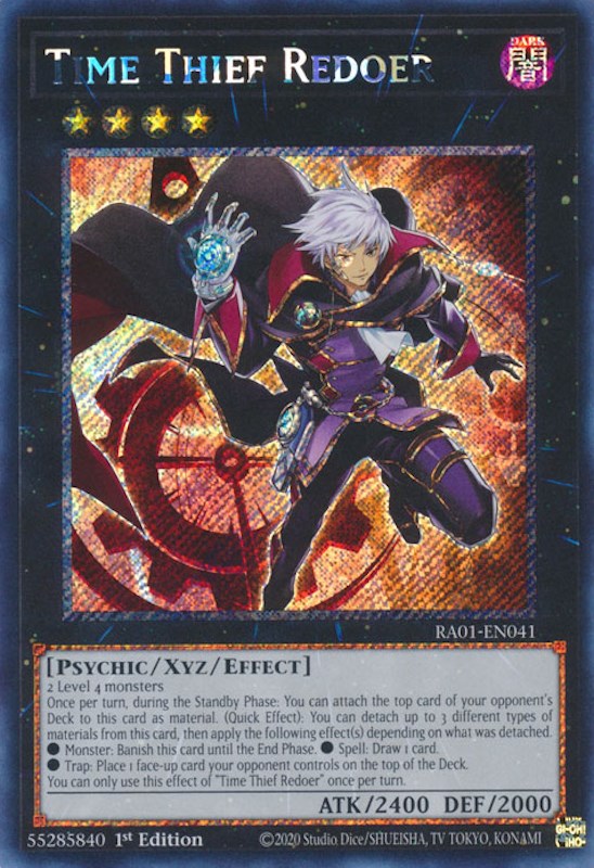 Time Thief Redoer [RA01-EN041] Platinum Secret Rare | Shuffle n Cut Hobbies & Games