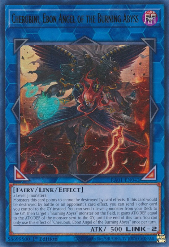 Cherubini, Ebon Angel of the Burning Abyss [RA01-EN042] Ultra Rare | Shuffle n Cut Hobbies & Games