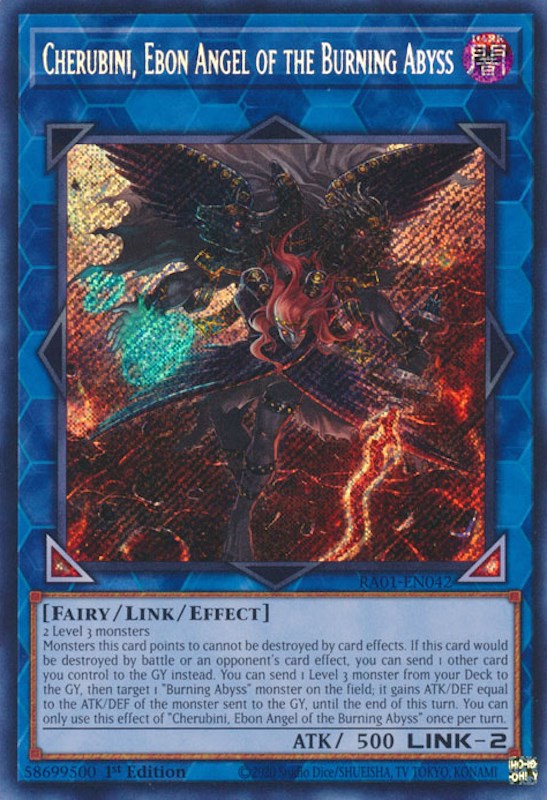 Cherubini, Ebon Angel of the Burning Abyss [RA01-EN042] Secret Rare | Shuffle n Cut Hobbies & Games