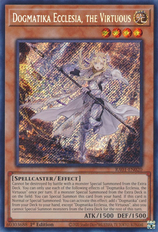 Dogmatika Ecclesia, the Virtuous [RA01-EN020] Secret Rare | Shuffle n Cut Hobbies & Games