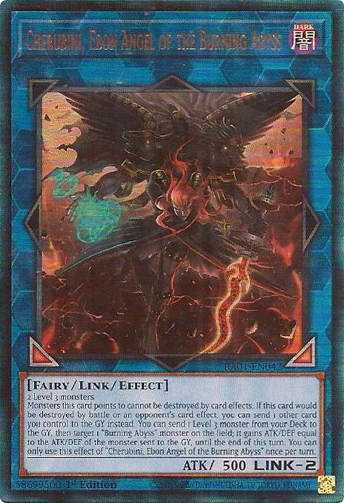 Cherubini, Ebon Angel of the Burning Abyss [RA01-EN042] Prismatic Ultimate Rare | Shuffle n Cut Hobbies & Games