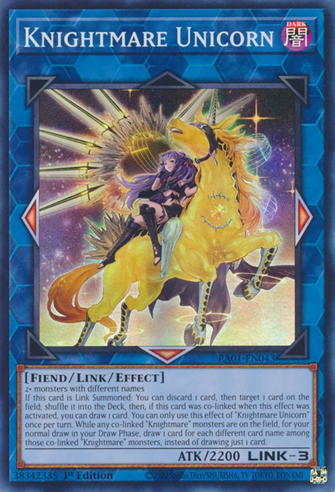 Knightmare Unicorn (Alternate Art) [RA01-EN043] Super Rare | Shuffle n Cut Hobbies & Games