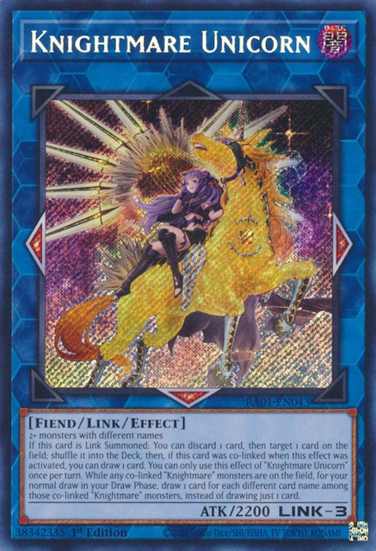 Knightmare Unicorn (Alternate Art) [RA01-EN043] Secret Rare | Shuffle n Cut Hobbies & Games