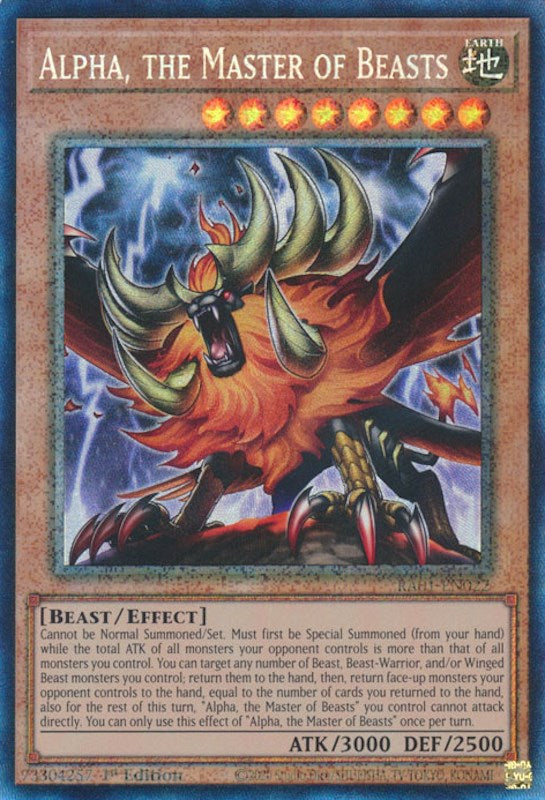 Alpha, the Master of Beasts [RA01-EN022] Prismatic Collector's Rare | Shuffle n Cut Hobbies & Games