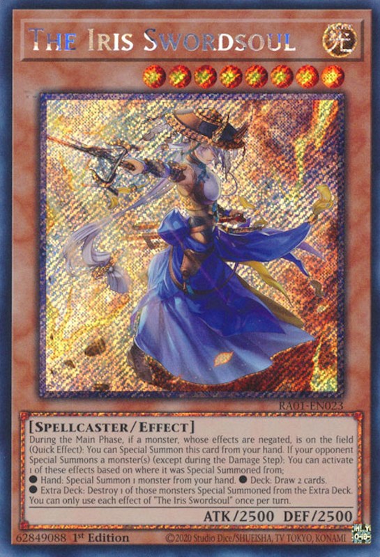 The Iris Swordsoul [RA01-EN023] Platinum Secret Rare | Shuffle n Cut Hobbies & Games