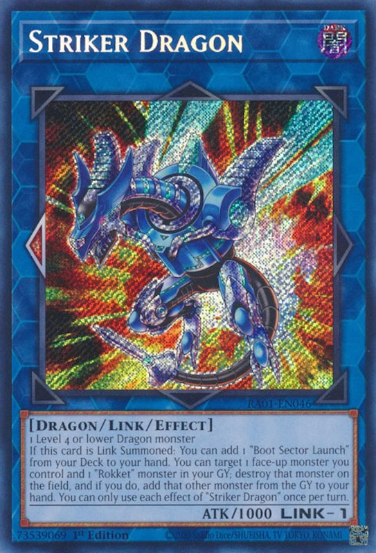 Striker Dragon [RA01-EN046] Secret Rare | Shuffle n Cut Hobbies & Games