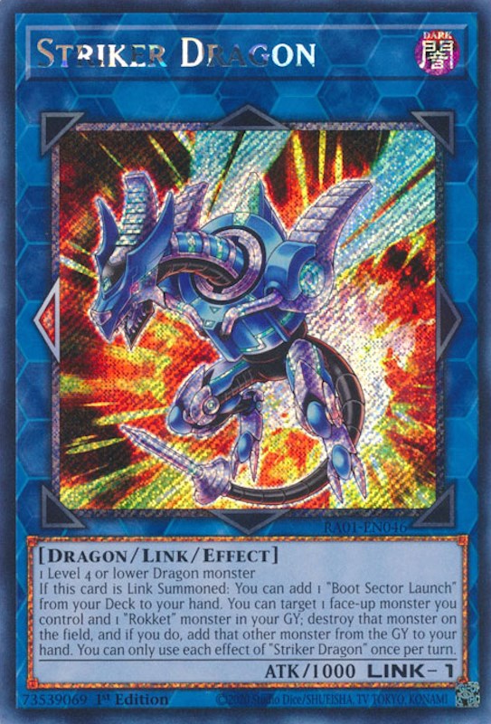 Striker Dragon [RA01-EN046] Platinum Secret Rare | Shuffle n Cut Hobbies & Games