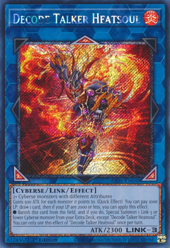 Decode Talker Heatsoul [RA01-EN048] Platinum Secret Rare | Shuffle n Cut Hobbies & Games