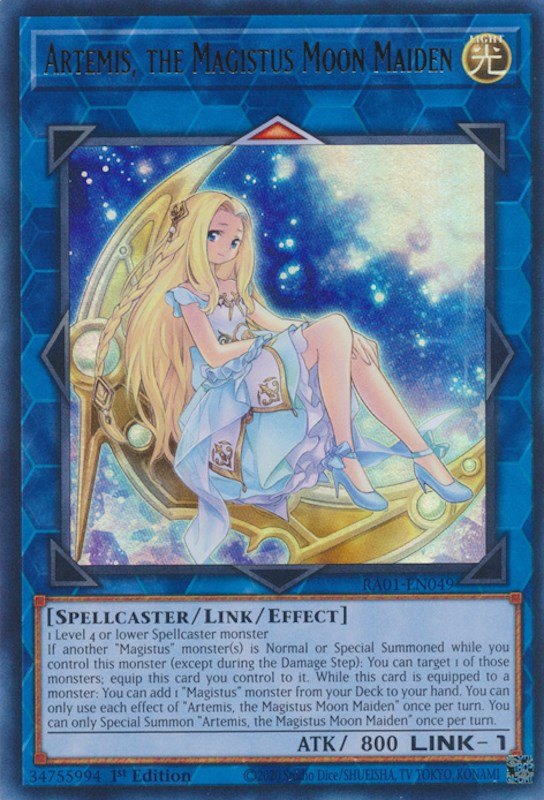 Artemis, the Magistus Moon Maiden [RA01-EN049] Ultra Rare | Shuffle n Cut Hobbies & Games