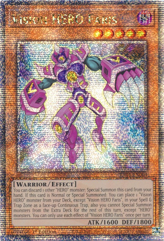 Vision HERO Faris [RA01-EN004] Quarter Century Secret Rare | Shuffle n Cut Hobbies & Games