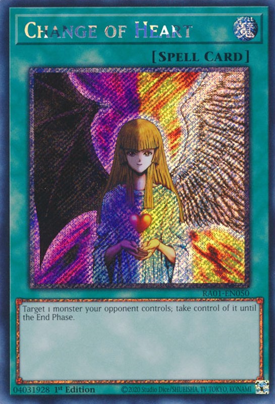 Change of Heart [RA01-EN050] Platinum Secret Rare | Shuffle n Cut Hobbies & Games