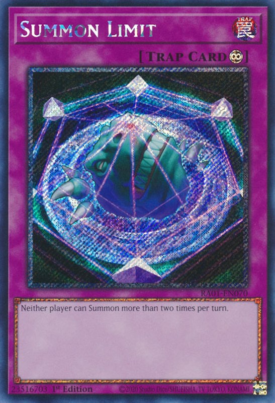 Summon Limit [RA01-EN070] Platinum Secret Rare | Shuffle n Cut Hobbies & Games