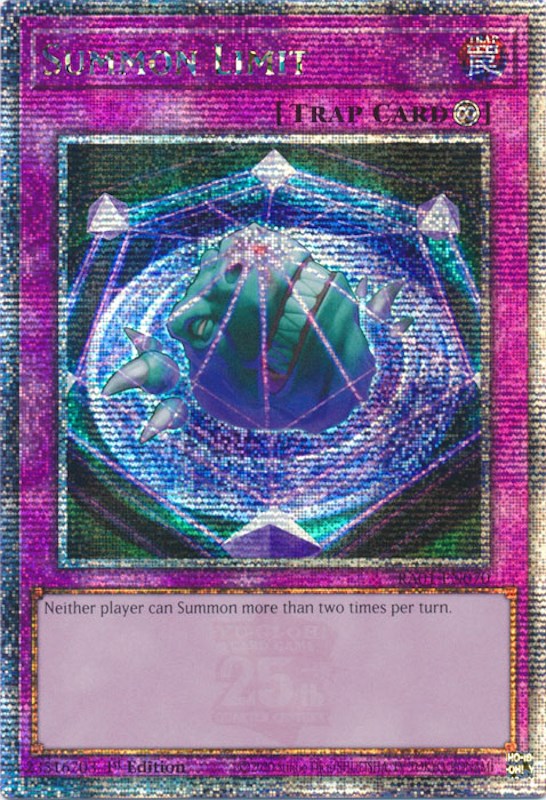 Summon Limit [RA01-EN070] Quarter Century Secret Rare | Shuffle n Cut Hobbies & Games