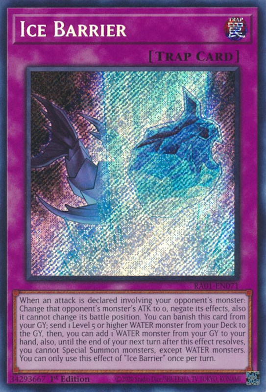 Ice Barrier [RA01-EN071] Secret Rare | Shuffle n Cut Hobbies & Games