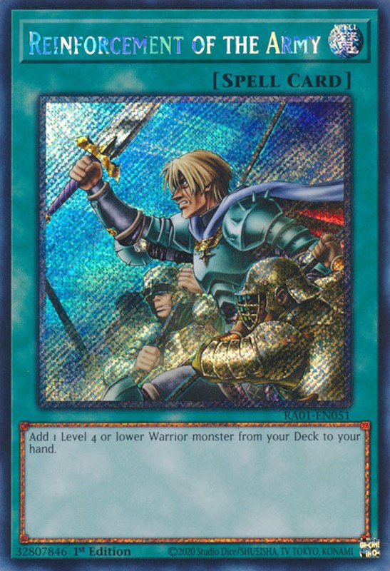 Reinforcement of the Army [RA01-EN051] Platinum Secret Rare | Shuffle n Cut Hobbies & Games