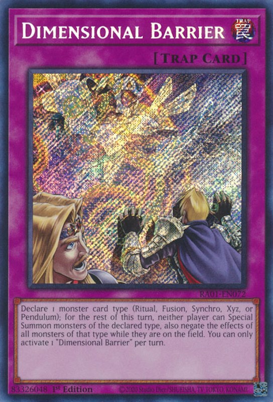 Dimensional Barrier [RA01-EN072] Secret Rare | Shuffle n Cut Hobbies & Games