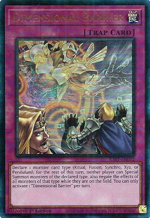 Dimensional Barrier [RA01-EN072] Prismatic Ultimate Rare | Shuffle n Cut Hobbies & Games