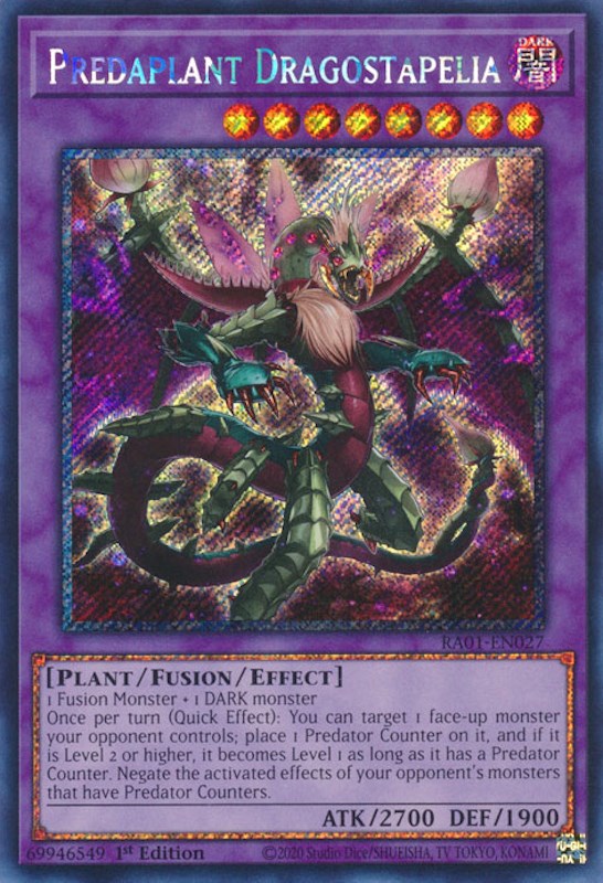 Predaplant Dragostapelia [RA01-EN027] Platinum Secret Rare | Shuffle n Cut Hobbies & Games