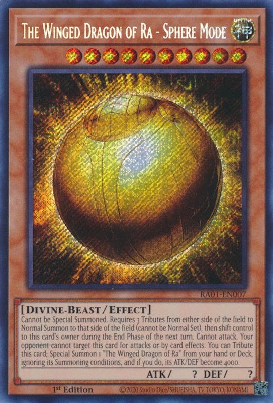 The Winged Dragon of Ra - Sphere Mode [RA01-EN007] Secret Rare | Shuffle n Cut Hobbies & Games