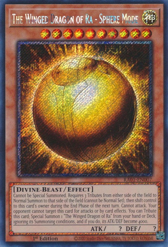 The Winged Dragon of Ra - Sphere Mode [RA01-EN007] Platinum Secret Rare | Shuffle n Cut Hobbies & Games