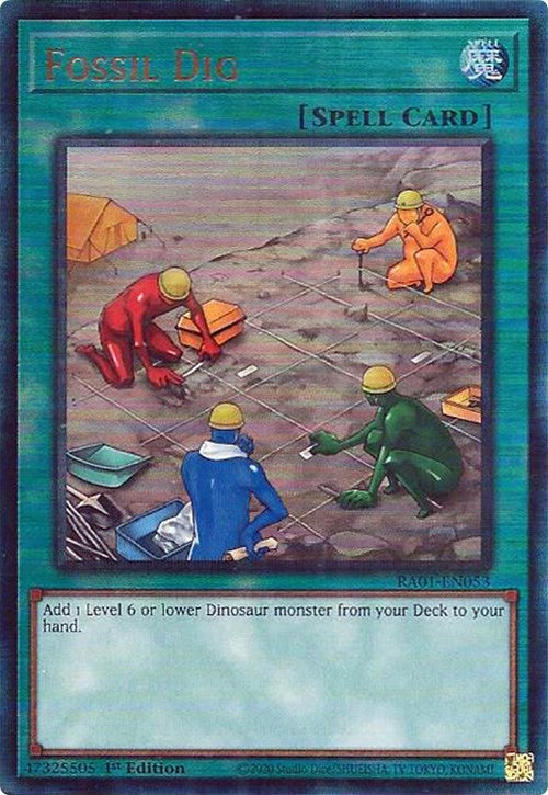 Fossil Dig [RA01-EN053] Prismatic Ultimate Rare | Shuffle n Cut Hobbies & Games