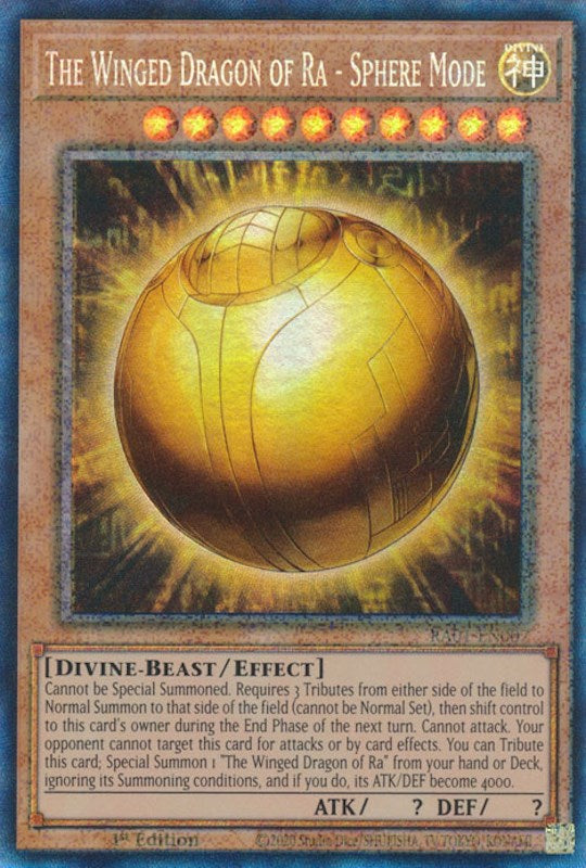 The Winged Dragon of Ra - Sphere Mode [RA01-EN007] Prismatic Collector's Rare | Shuffle n Cut Hobbies & Games