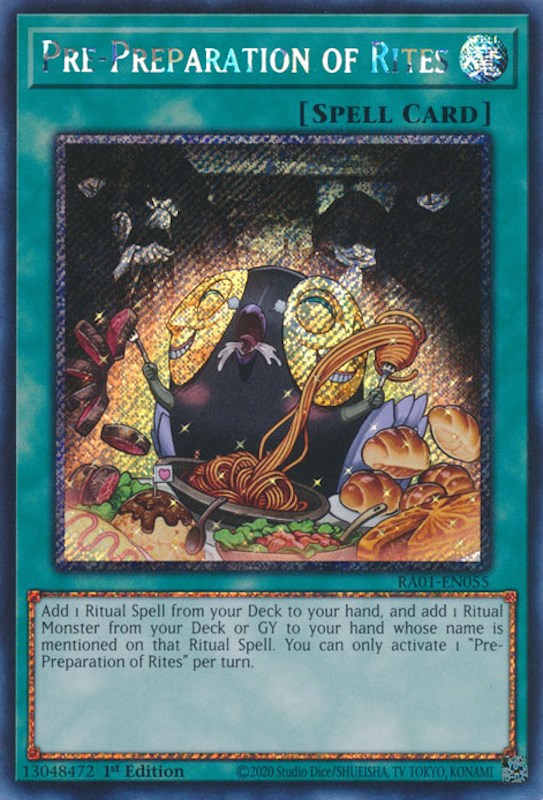 Pre-Preparation of Rites [RA01-EN055] Platinum Secret Rare | Shuffle n Cut Hobbies & Games