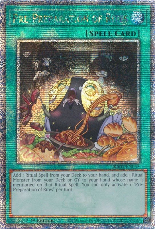 Pre-Preparation of Rites [RA01-EN055] Quarter Century Secret Rare | Shuffle n Cut Hobbies & Games