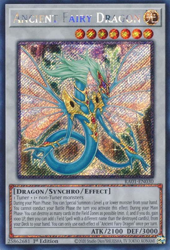 Ancient Fairy Dragon [RA01-EN030] Platinum Secret Rare | Shuffle n Cut Hobbies & Games