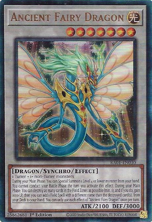 Ancient Fairy Dragon [RA01-EN030] Prismatic Ultimate Rare | Shuffle n Cut Hobbies & Games