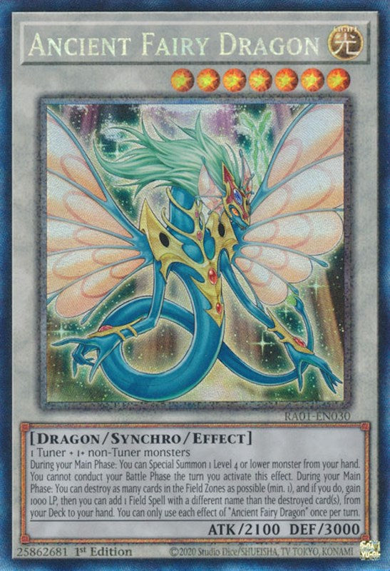 Ancient Fairy Dragon [RA01-EN030] Prismatic Collector's Rare | Shuffle n Cut Hobbies & Games