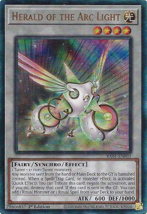 Herald of the Arc Light [RA01-EN031] Prismatic Ultimate Rare | Shuffle n Cut Hobbies & Games