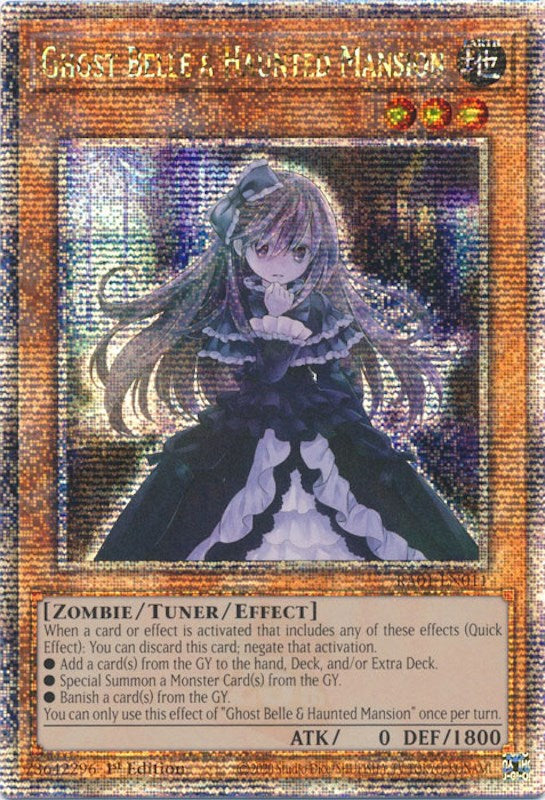 Ghost Belle & Haunted Mansion [RA01-EN011] Quarter Century Secret Rare | Shuffle n Cut Hobbies & Games