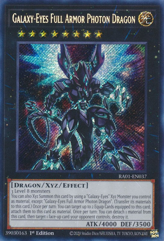 Galaxy-Eyes Full Armor Photon Dragon [RA01-EN037] Secret Rare | Shuffle n Cut Hobbies & Games