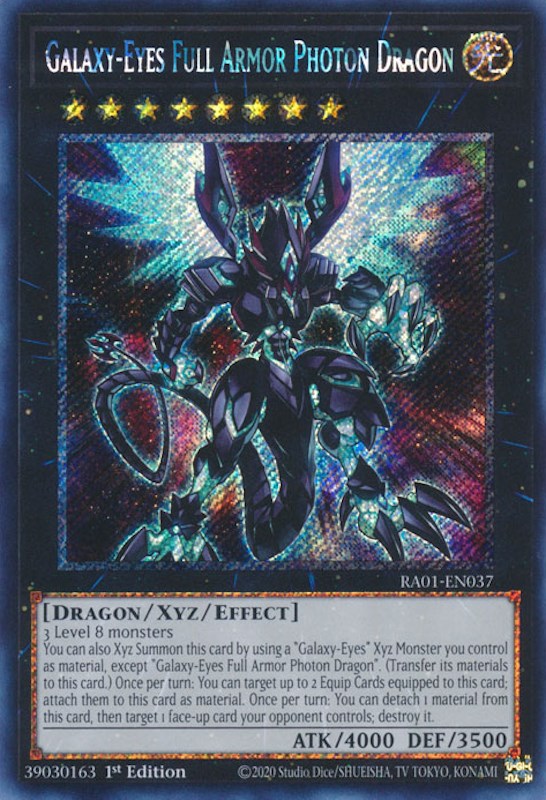 Galaxy-Eyes Full Armor Photon Dragon [RA01-EN037] Platinum Secret Rare | Shuffle n Cut Hobbies & Games