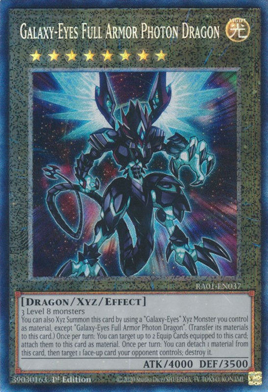 Galaxy-Eyes Full Armor Photon Dragon [RA01-EN037] Prismatic Collector's Rare | Shuffle n Cut Hobbies & Games