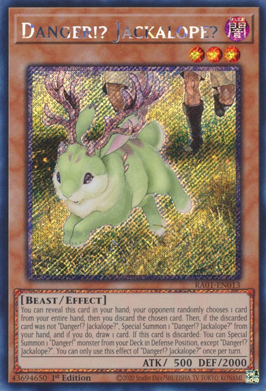 Danger!? Jackalope? [RA01-EN013] Platinum Secret Rare | Shuffle n Cut Hobbies & Games