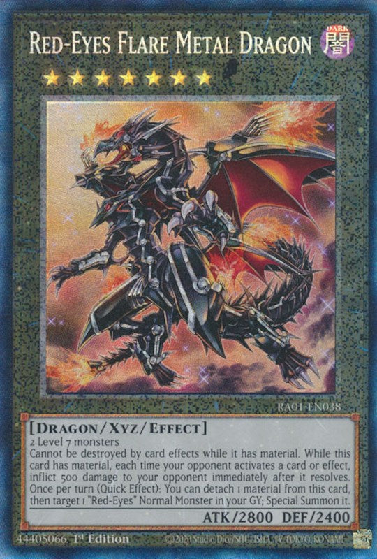 Red-Eyes Flare Metal Dragon [RA01-EN038] Prismatic Collector's Rare | Shuffle n Cut Hobbies & Games